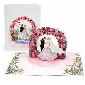 Romantic floral wedding greeting card