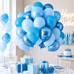 10-inch Blue Party Balloon Bouquet 30pk
