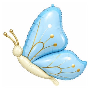 blue side-profile butterfly balloon for party decorations
