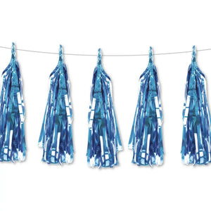 blue foil purple Tissue Paper and Foil Tassel Garlands - Online Party Supplies