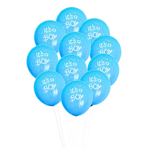Baby boy shower blue latex balloons with print
