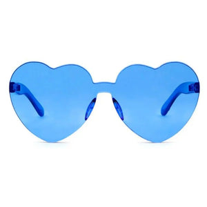 Blue Love Heart Party Sunglasses
