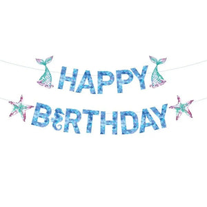 Ocean themed Happy Birthday banner
