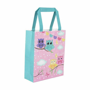 Blue & Pink Owl Paper Gift Bags 8 Pack