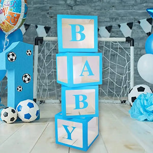 Blue Balloon Cube Box with Letter