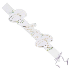 Boho bridal shower paper sash accessory