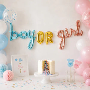 Boy Or Girl Baby Shower Foil Balloon Banner