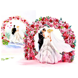 3D bride groom keepsake wedding card