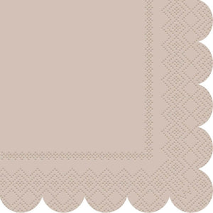 Brown Scalloped Edge Beverage Napkins 16pk