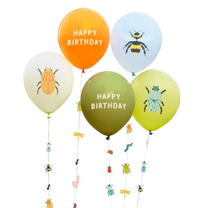 Bugging Out Bug Party Birthday Latex Balloons with Bug Balloon Tails