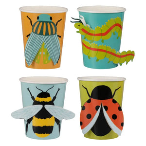 Bug Party Pop Out 3D Paper Cups 8pk