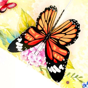 Butterflies & Hydrangea Flowers 3D Pop Up Greeting Card