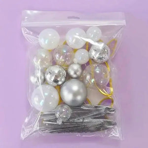 White Silver Cake Decorating Kit with Butterflies and Fans
