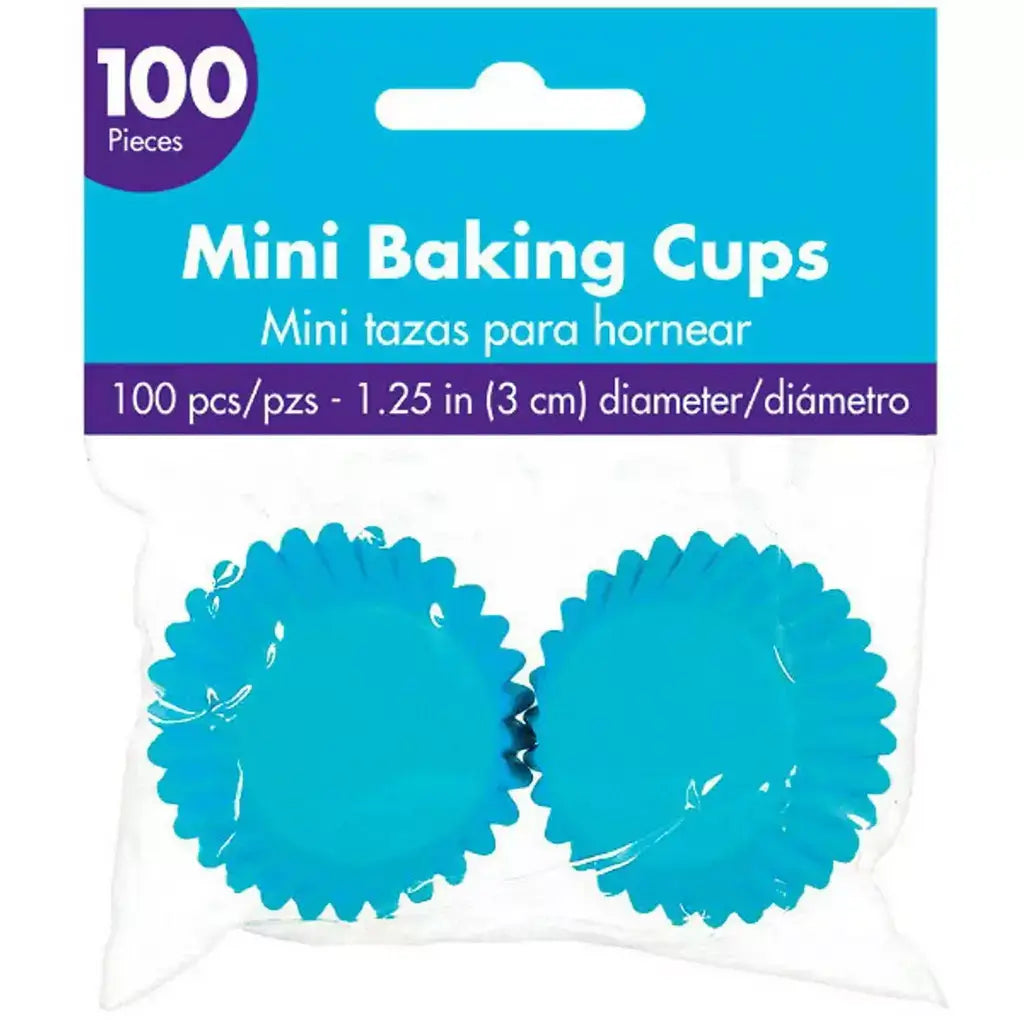 Mini Cupcake Baking Cups 100pk - Caribbean Blue