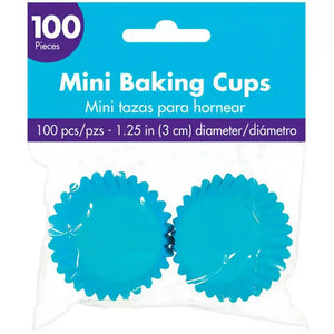Mini Cupcake Baking Cups 100pk - Caribbean Blue