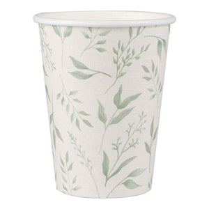 White & Green Christening Paper Cups 8pk
