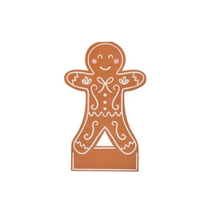 Cute gingerbread man name tags used for Christmas and winter party seating