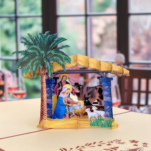 Christmas Nativity Scripture 3D Pop Up Card - Red Cover