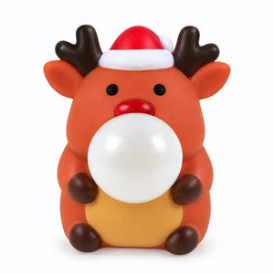 Christmas reindeer squishy toy with an expanding white bubble