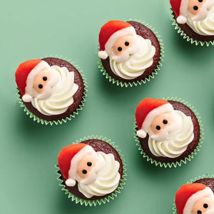 Edible Santa Cupcake Decorations for Christmas