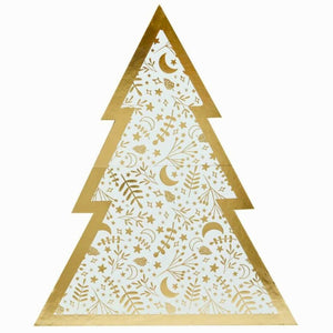 Gold tree-shaped grazing platter for Christmas entertaining