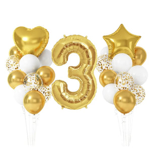 White Gold Confetti Birthday Balloon Bundle 23pk number 3
