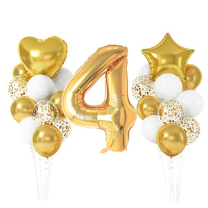 White Gold Confetti Birthday Balloon Bundle 23pk number 4