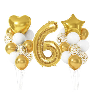White Gold Confetti Birthday Balloon Bundle 23pk number 6