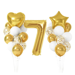 White Gold Confetti Birthday Balloon Bundle 23pk number 7