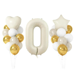 Gold & Cream Birthday Balloon Bundle 23pk number 0