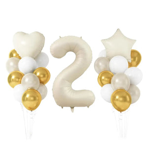 Gold & Cream Birthday Balloon Bundle 23pk number 2