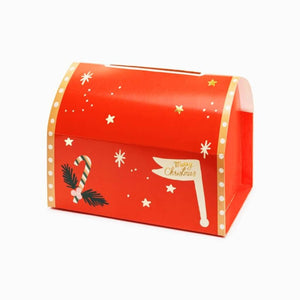 DIY Classic Christmas Santa Mailbox with 5 letters and 5 envelopes, 14x22x13cm, holiday craft kit for kids