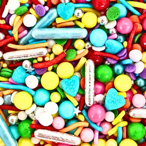 Decorative sprinkles for cupcakes, cookies, and party desserts