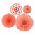 Coral Red Hanging Decorative Paper Fan 4 Pack