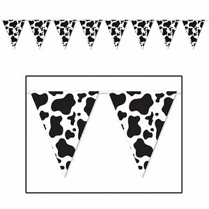 Cow print bunting for farm party