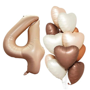 Retro Caramel Age 4 Birthday Balloon Bundle 13pk