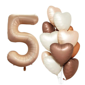 Retro Caramel Age 5 Birthday Balloon Bundle 13pk