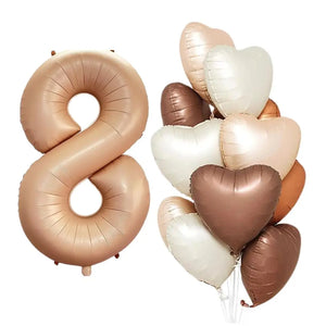 Retro Caramel Age 8 Birthday Balloon Bundle 13pk