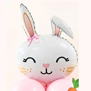 Easter Bunny Head with Floppy Ear Foil Balloon