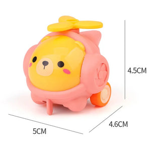 Pack of 2 Cute Cartoon Pull Back Helicopters - Party Favours Games Toys for Kids.