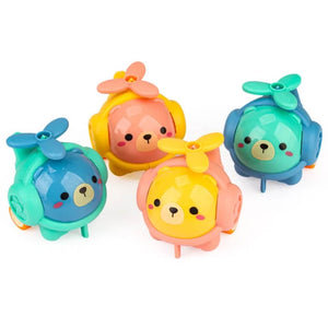 Pack of 2 Cute Cartoon Pull Back Helicopters - Party Favours Games Toys for Kids.