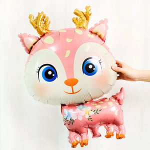 Jumbo pink Baby Reindeer Foil Balloon - Kids Party & Baby Shower Decoration