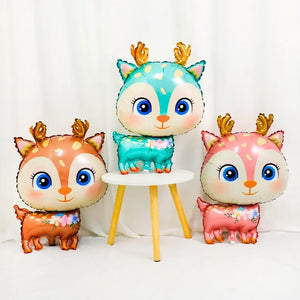 Jumbo Baby Reindeer Foil Balloon - Kids Party & Baby Shower Decoration blue orange pink