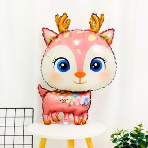 Jumbo pink Baby Reindeer Foil Balloon - Kids Party & Baby Shower Decoration