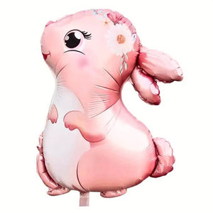 pink bunny foil balloon for woodland party decorations