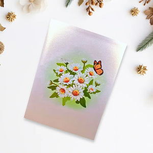 Butterfly and daisy 3D flower card cover