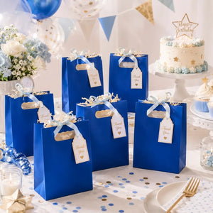 Royal blue goodie bags for children's parties