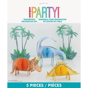 Dinosaur Party Honeycomb Centrepiece Kit – 5 Piece Party Table Decorations