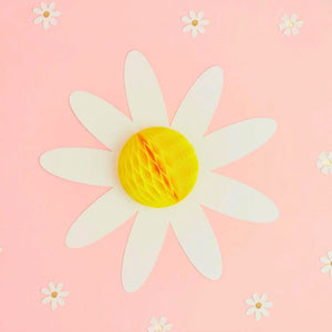 Large daisy honeycomb hanging decorations for garden or birthday parties