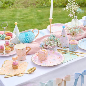 Ditsy Floral pastel table decoration for garden parties and birthdays